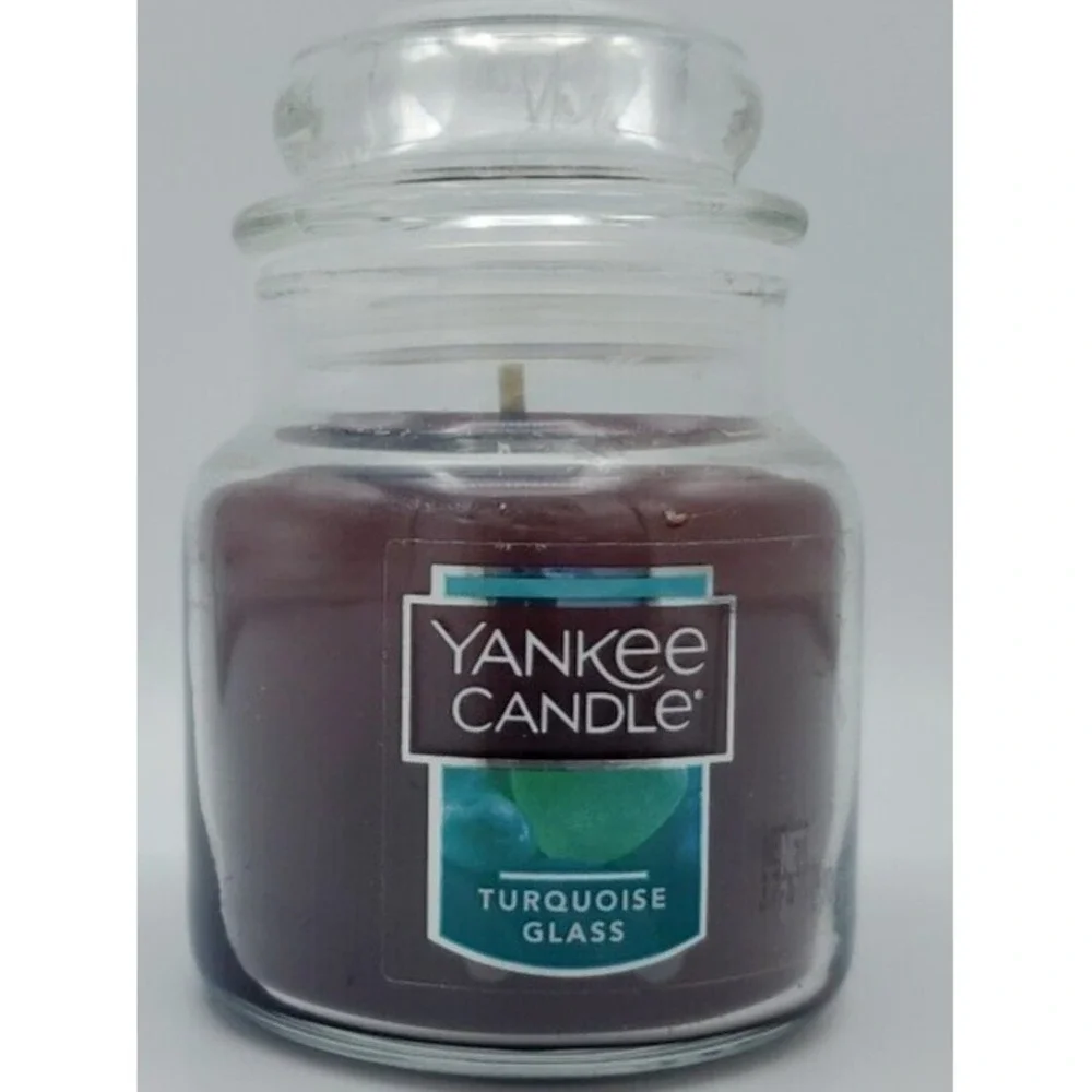 Turquoise Glass Yankee Candle Housewarmer Jar Lid 3.7oz Small Purple Fresh Sweet